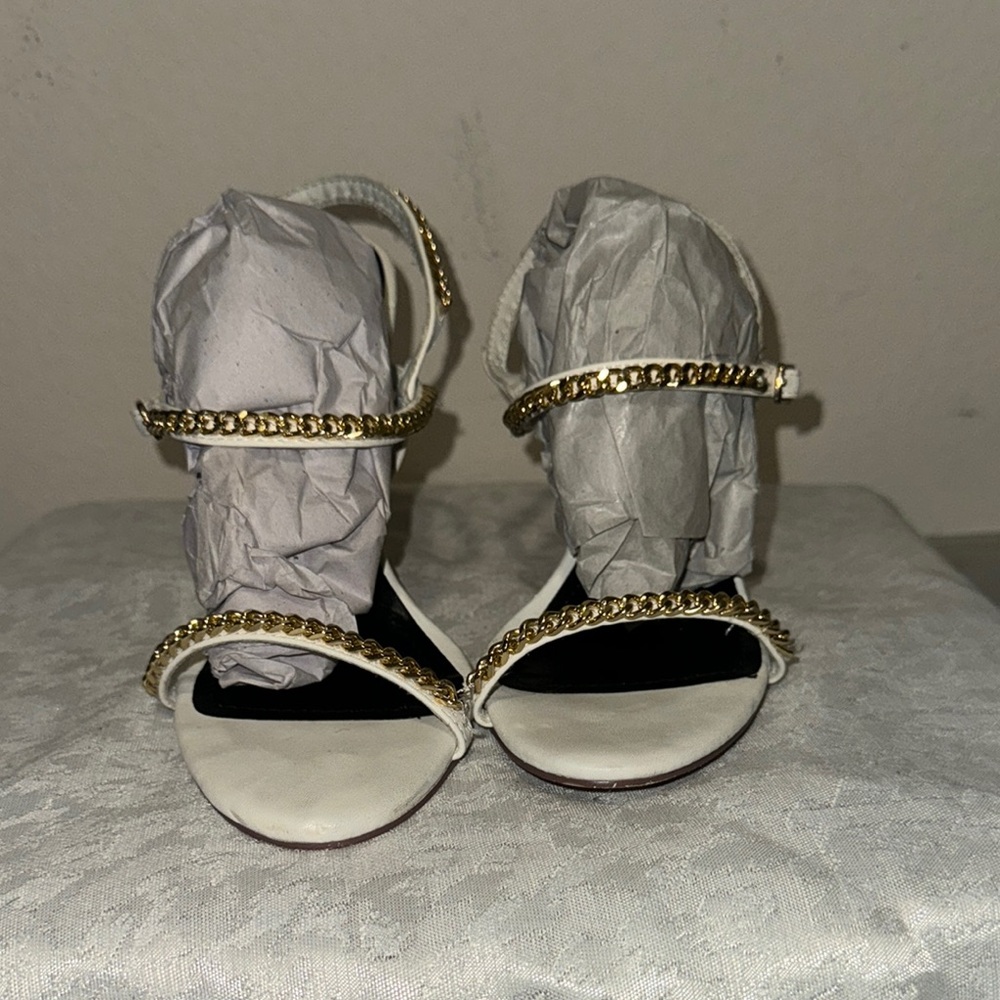 Elegant White and Gold Women's Sandals